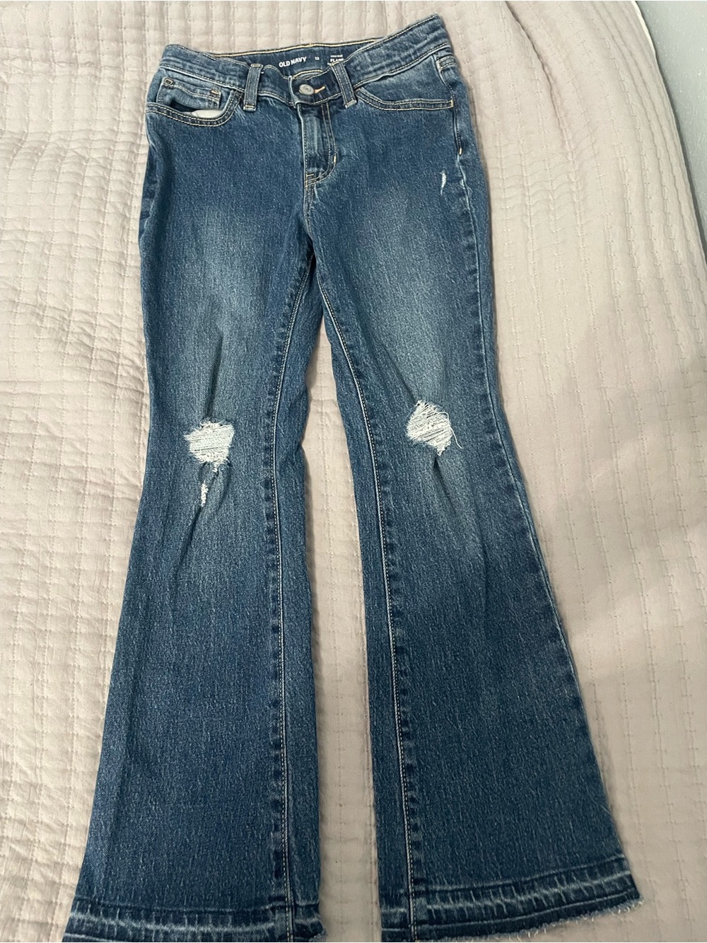 Old Navy Girls High-Rise Flare Jeans Built-In Tough | Size 12 | Medium Wash